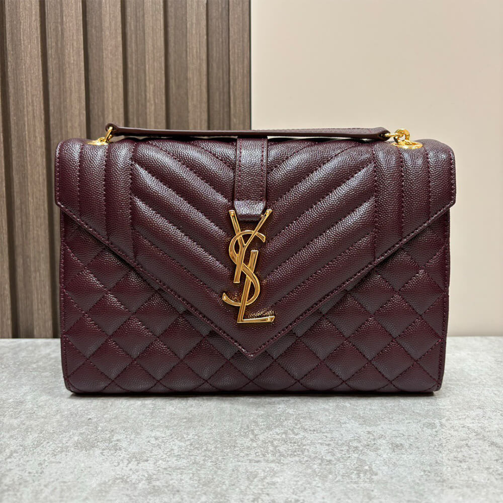 YSL envelope medium in grained leather